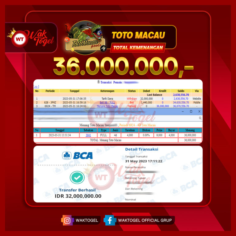 BUKTI PEMBAYARAN TOTOMACAU WAKTOGEL