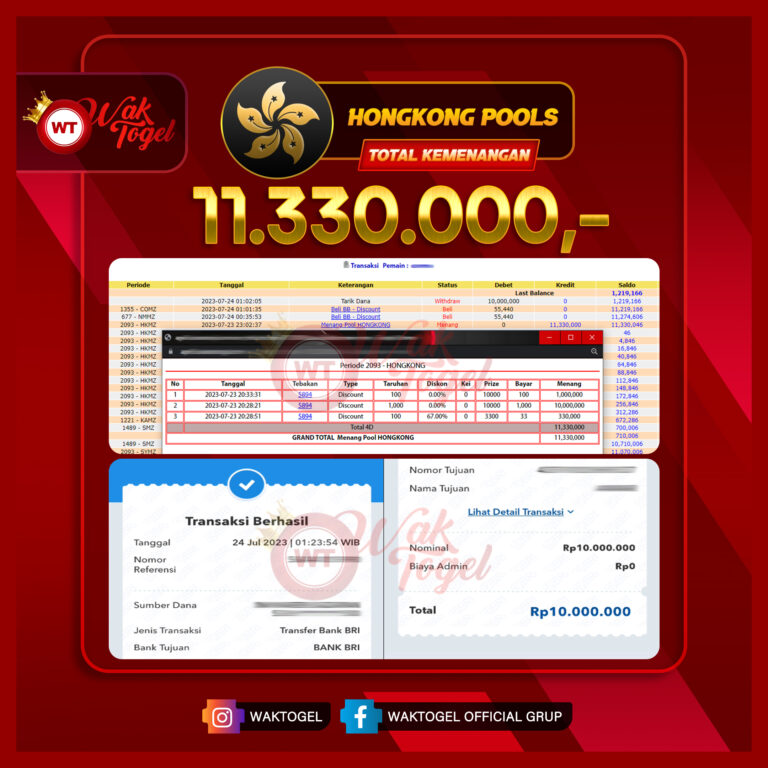 BUKTI PEMBAYARAN HONGKONG WAKTOGEL