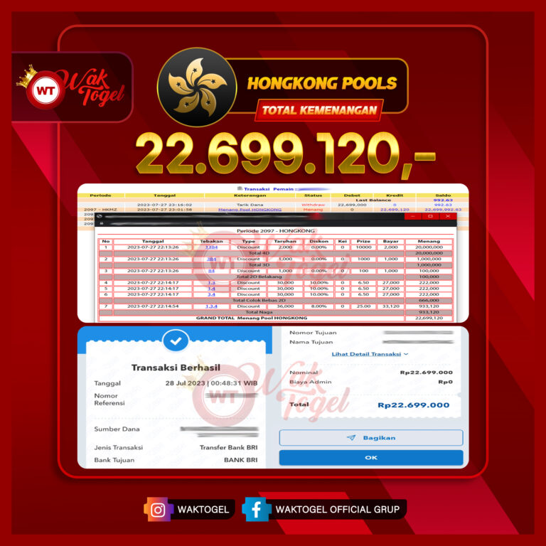 BUKTI PEMBAYARAN HONGKONG WAKTOGEL