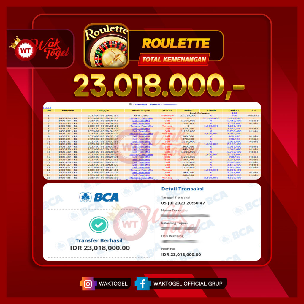 BUKTI PEMBAYARAN ROULETTE WAKTOGEL