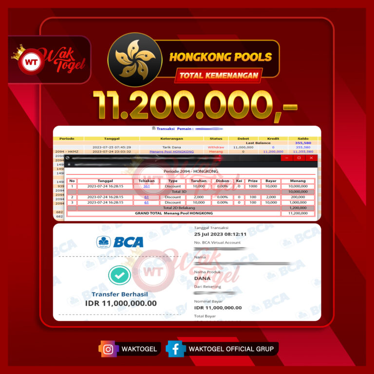 BUKTI PEMBAYARAN HONGKONG WAKTOGEL