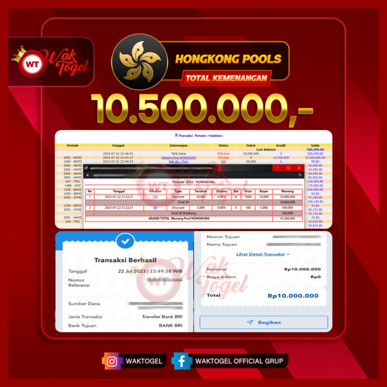 BUKTI PEMBAYARAN HONGKONG WAKTOGEL