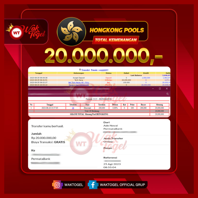 BUKTI PEMBAYARAN HONGKONG WAKTOGEL