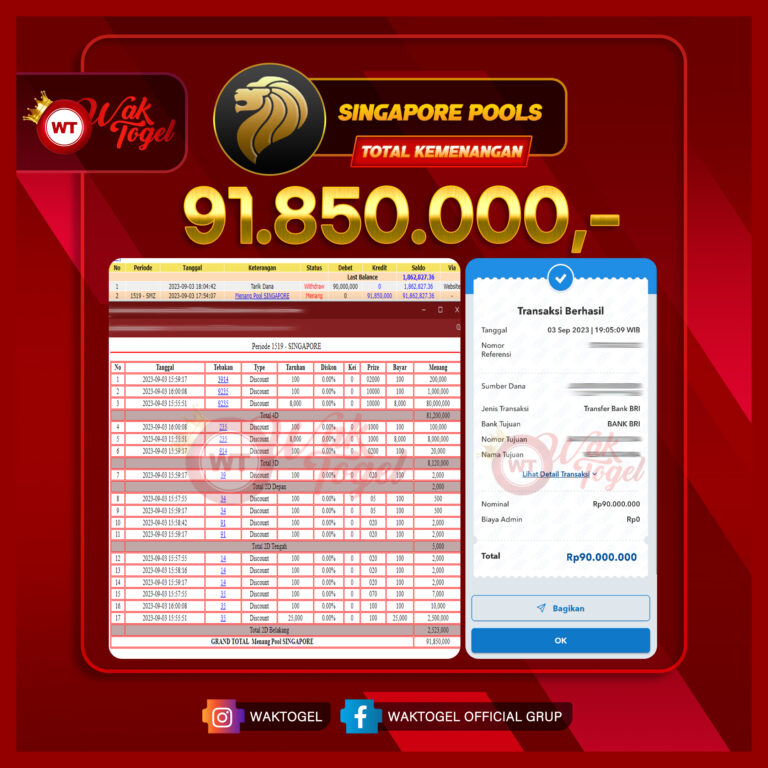 BUKTI PEMBAYARAN SINGAPORE WAKTOGEL