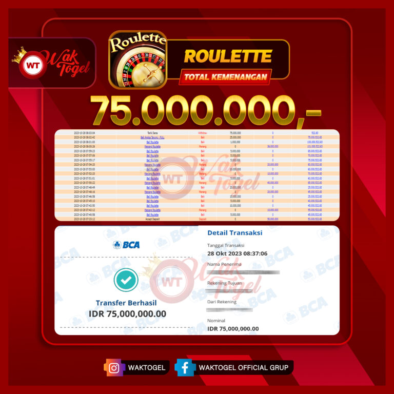 BUKTI PEMBAYARAN ROULETTE WAKTOGEL