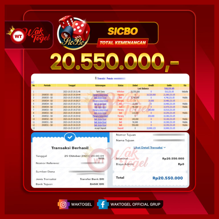 BUKTI PEMBAYARAN SICBO WAKTOGEL