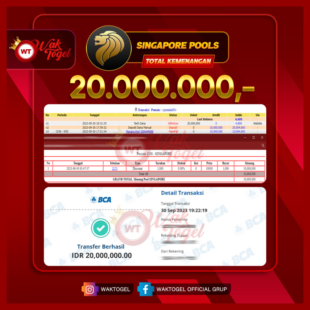 BUKTI PEMBAYARAN SINGAPORE WAKTOGEL