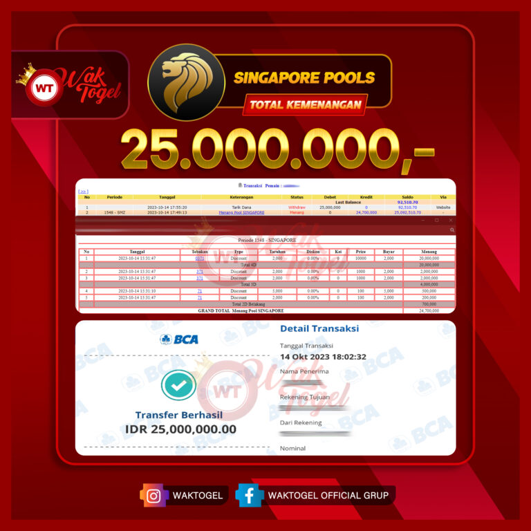 BUKTI PEMBAYARAN SINGAPORE WAKTOGEL