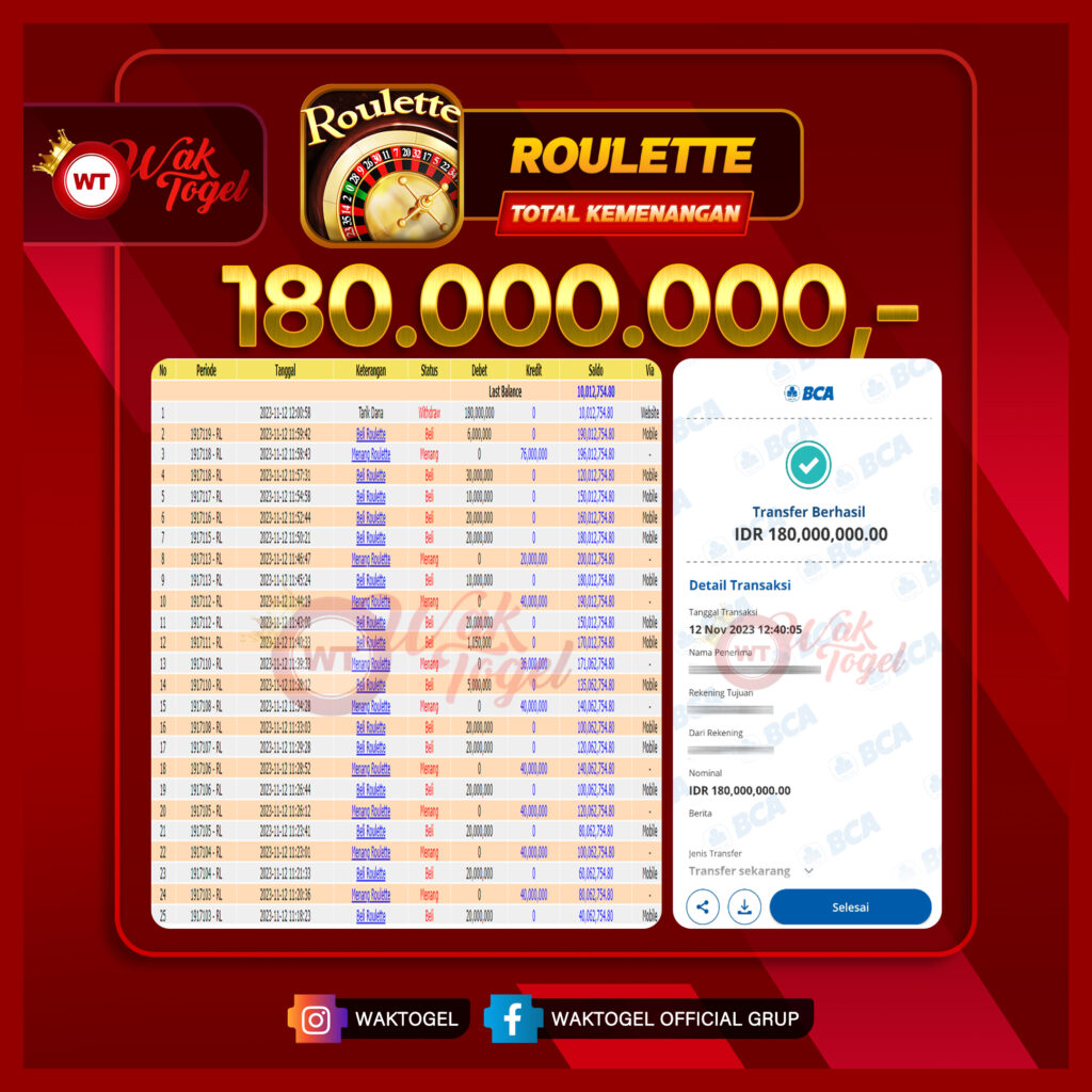 BUKTI PEMBAYARAN ROULETTE WAKTOGEL