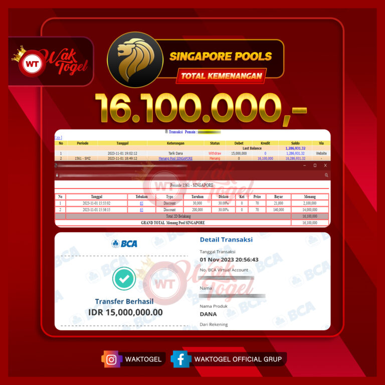 BUKTI PEMBAYARAN SINGAPORE WAKTOGEL