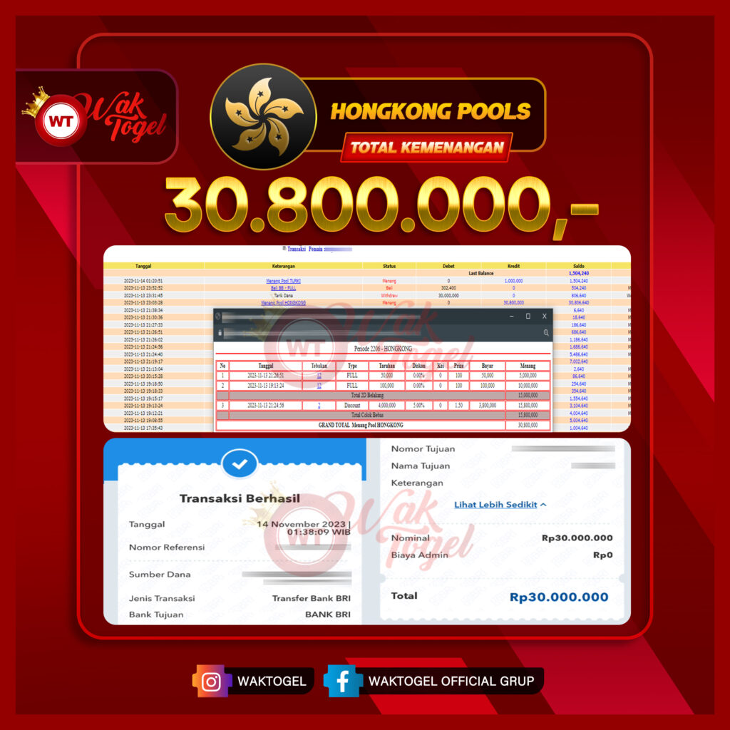 BUKTI PEMBAYARAN HONGKONG WAKTOGEL