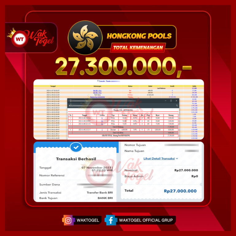 BUKTI PEMBAYARAN HONGKONG WAKTOGEL