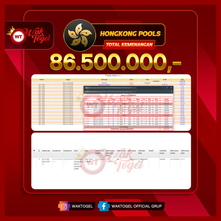 BUKTI PEMBAYARAN HONGKONG WAKTOGEL