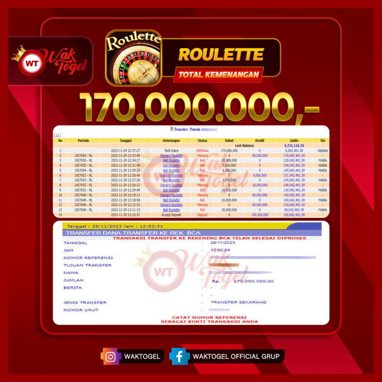 BUKTI PEMBAYARAN ROULETTE WAKTOGEL