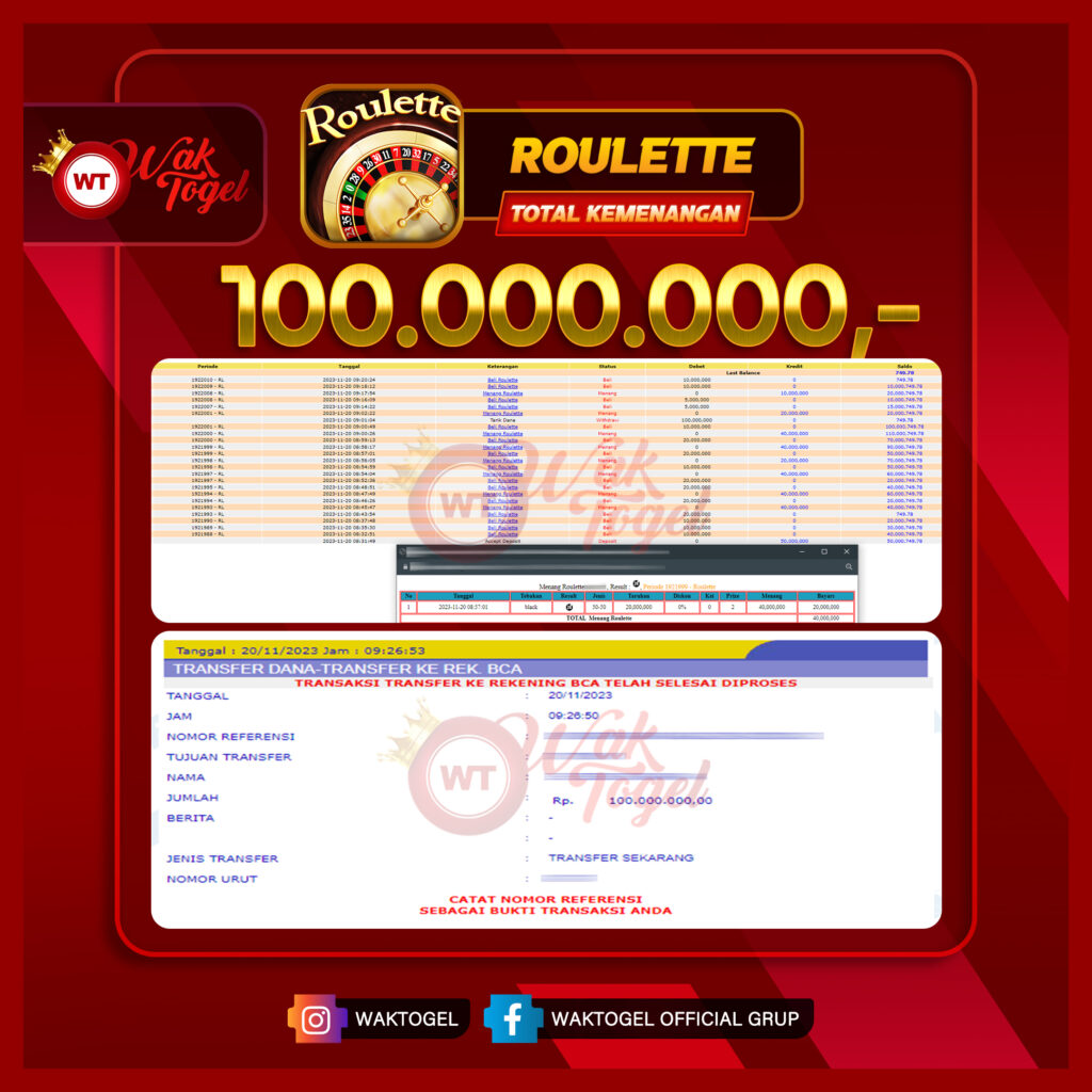 BUKTI PEMBAYARAN ROULETTE WAKTOGEL