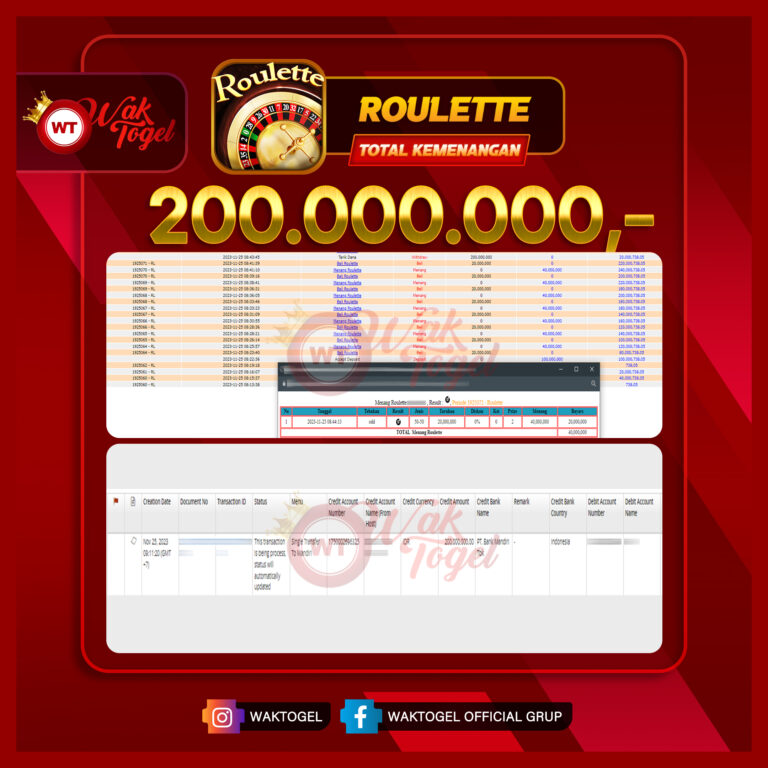 BUKTI PEMBAYARAN ROULETTE WAKTOGEL