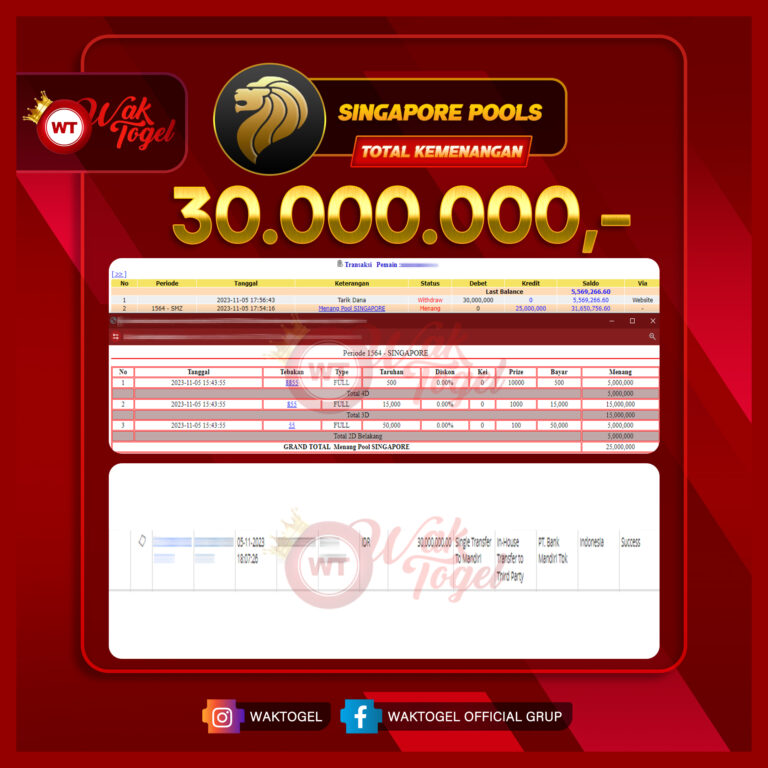 BUKTI PEMBAYARAN SINGAPORE WAKTOGEL