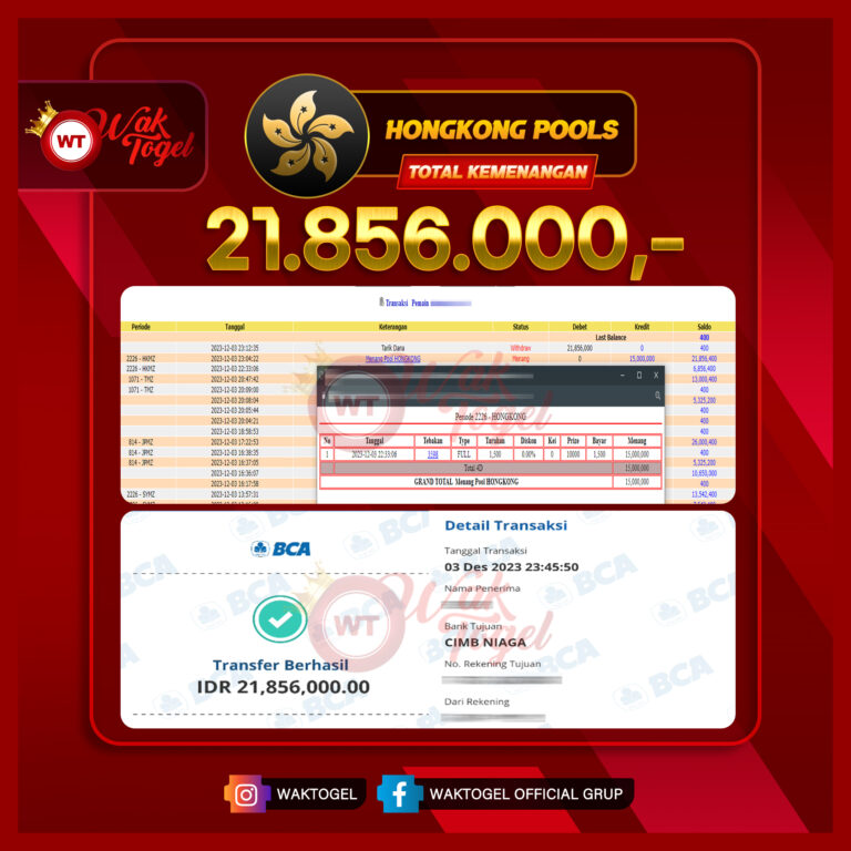 BUKTI PEMBAYARAN HONGKONG WAKTOGEL