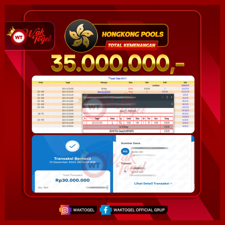 BUKTI PEMBAYARAN HONGKONG WAKTOGEL