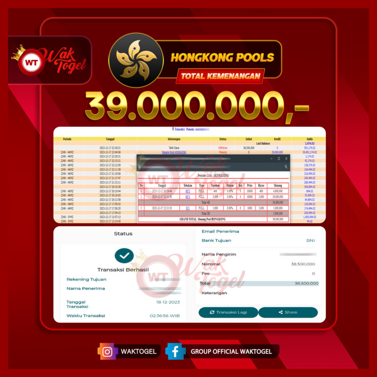 BUKTI PEMBAYARAN HONGKONG WAKTOGEL