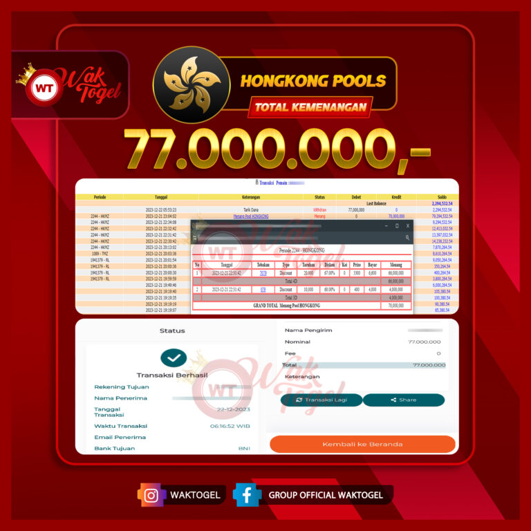 BUKTI PEMBAYARAN HONGKONG WAKTOGEL