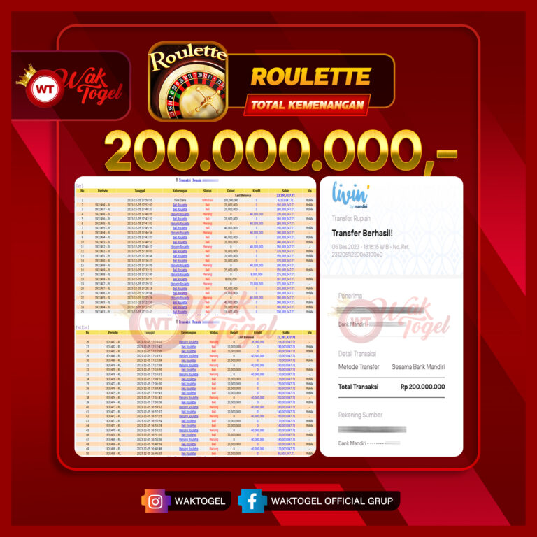 BUKTI PEMBAYARAN ROULETTE WAKTOGEL