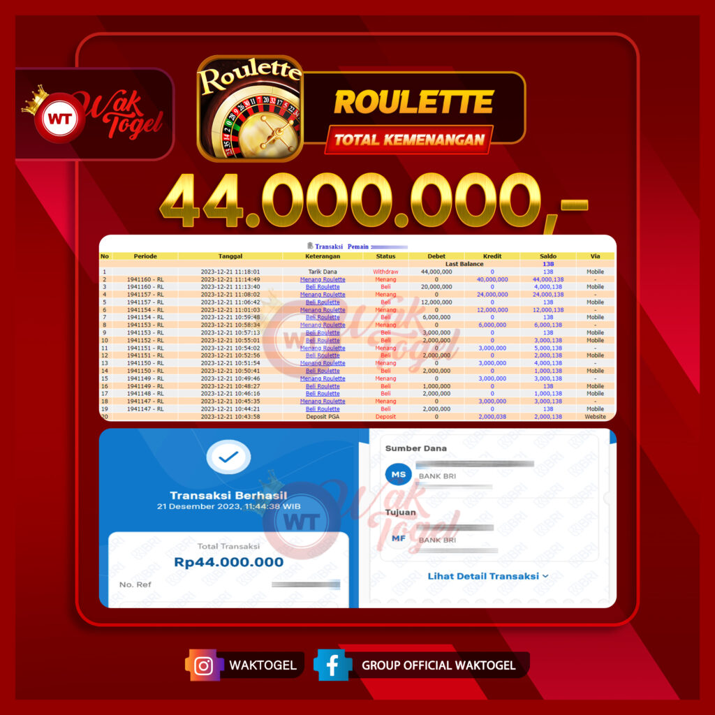 BUKTI PEMBAYARAN ROULETTE WAKTOGEL