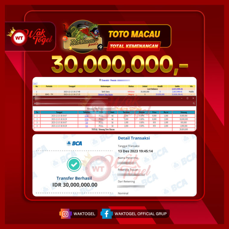 BUKTI PEMBAYARAN TOTOMACAU WAKTOGEL