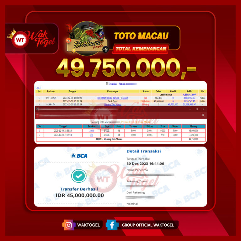 BUKTI PEMBAYARAN TOTOMACAU WAKTOGEL