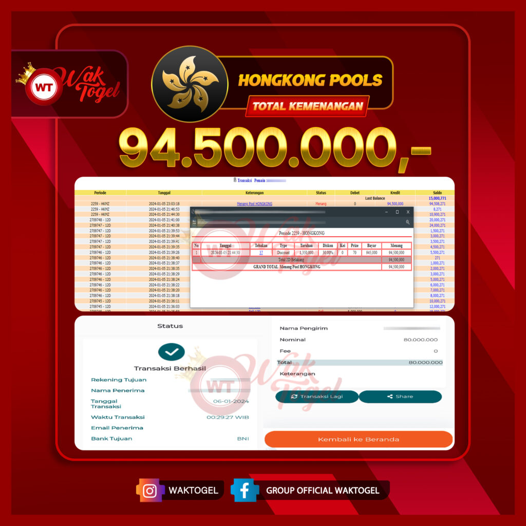 BUKTI PEMBAYARAN HONGKONG WAKTOGEL