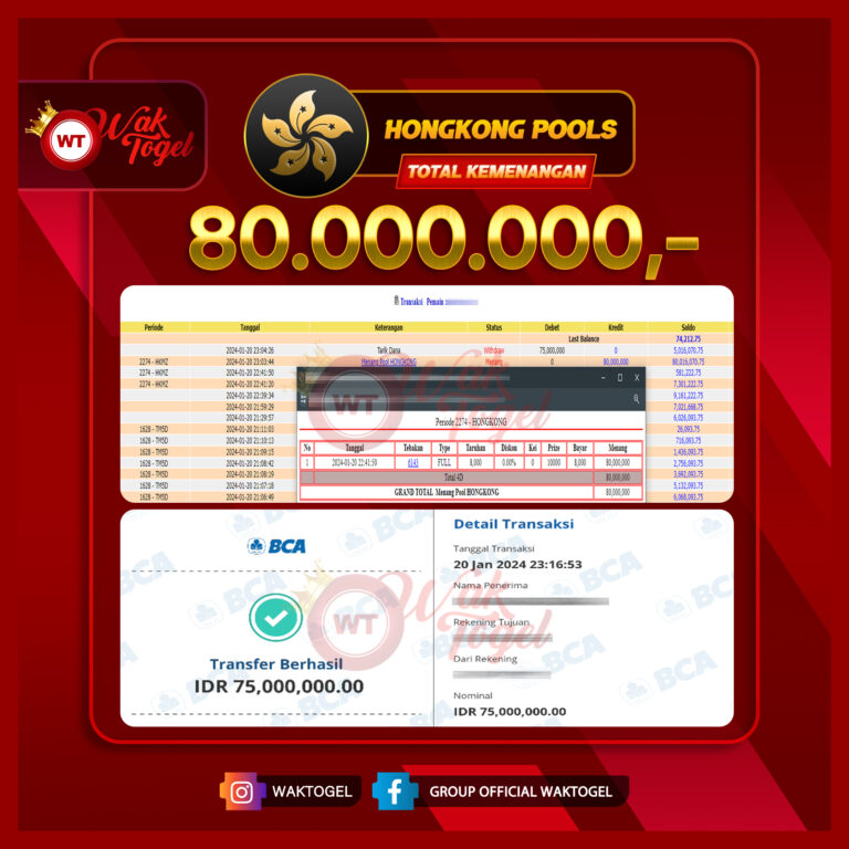 BUKTI PEMBAYARAN HONGKONG WAKTOGEL