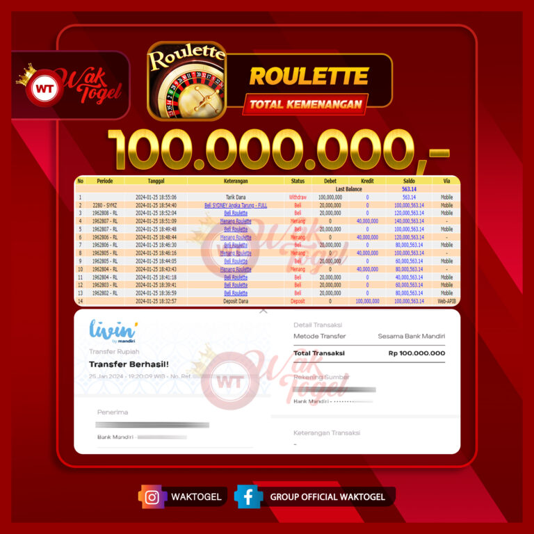 BUKTI PEMBAYARAN ROULETTE WAKTOGEL