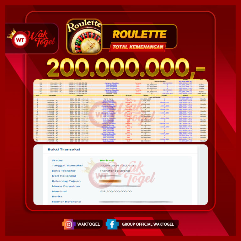 BUKTI PEMBAYARAN ROULETTE WAKTOGEL