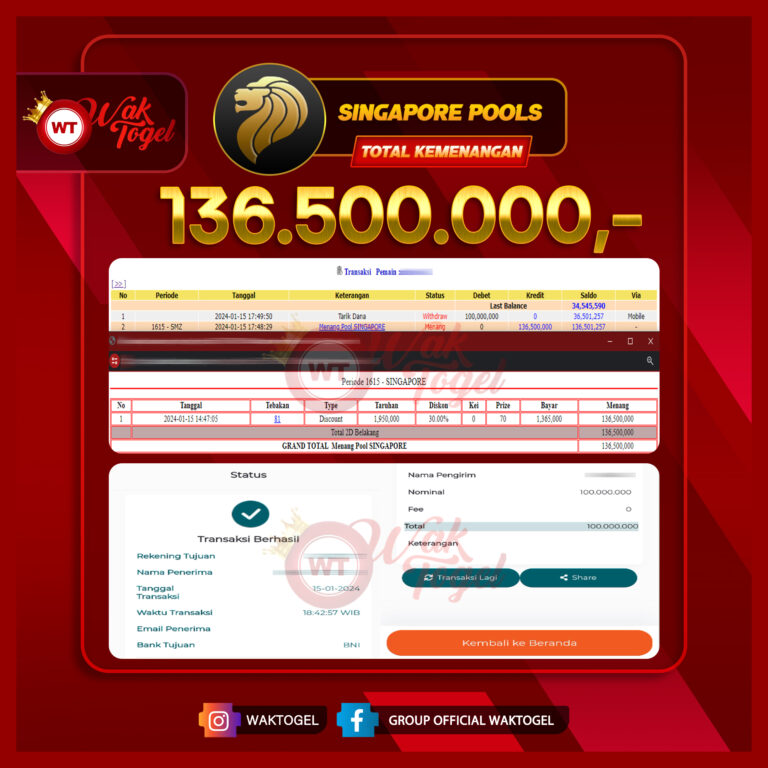 BUKTI PEMBAYARAN SINGAPORE WAKTOGEL