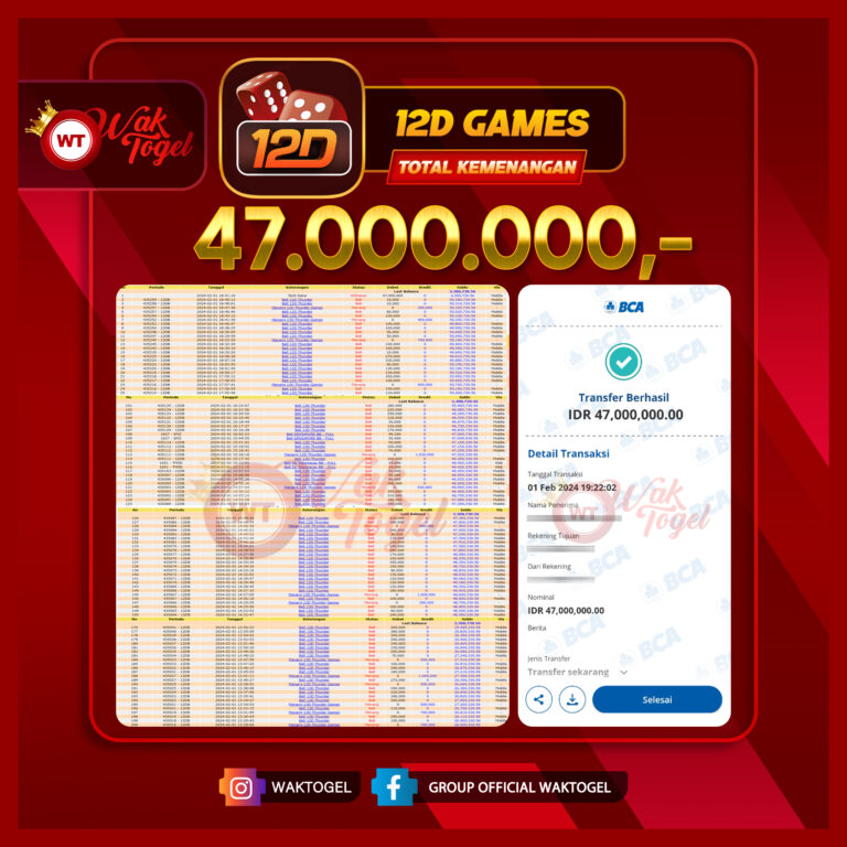 BUKTI PEMBAYARAN 12D GAMES WAKTOGEL