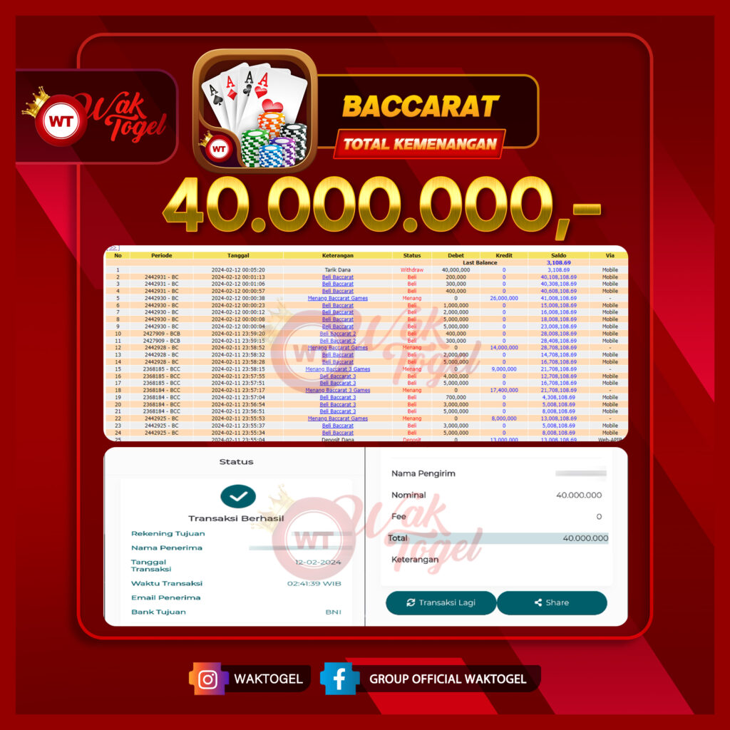 BUKTI PEMBAYARAN CASINO WAKTOGEL