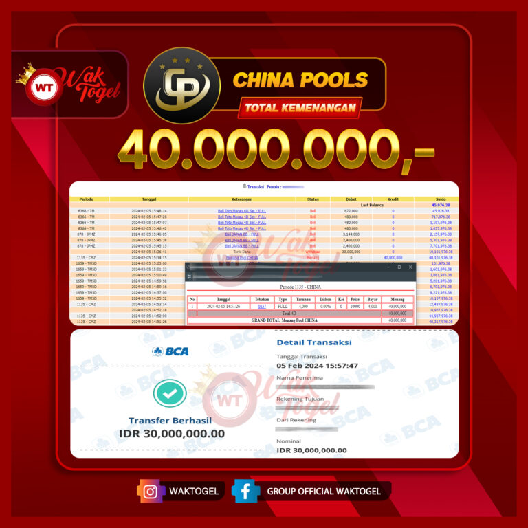 BUKTI PEMBAYARAN CHINA WAKTOGEL