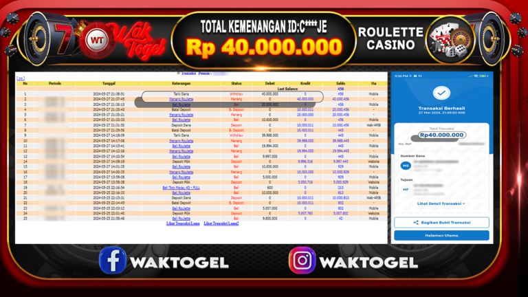 BUKTI PEMBAYARAN ROULETTE WAKTOGEL