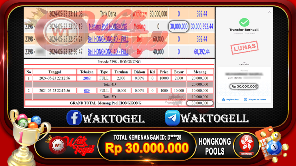 BUKTI PEMBAYARAN HONGKONG WAKTOGEL