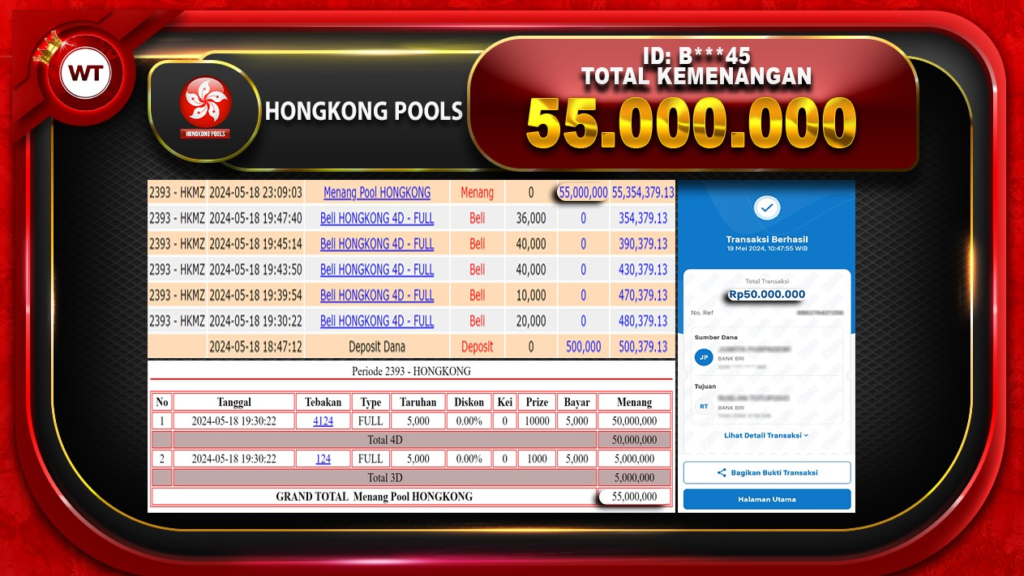 BUKTI PEMBAYARAN HONGKONG WAKTOGEL