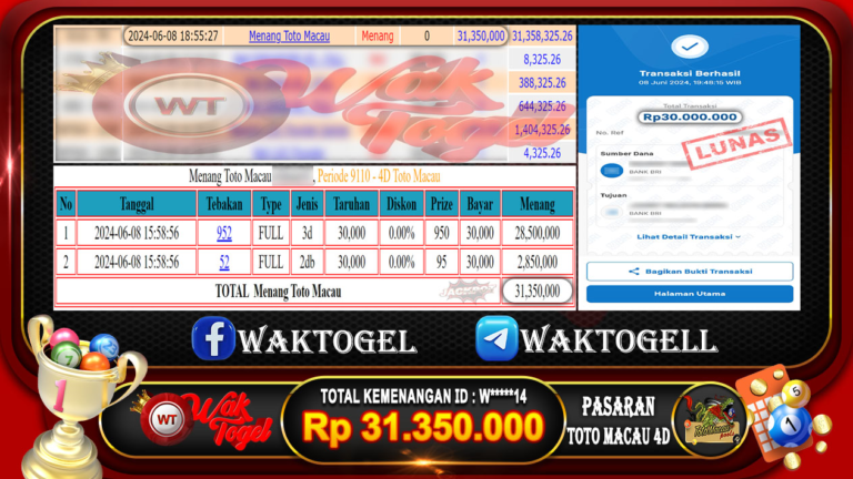 BUKTI PEMBAYARAN TOTO MACAU 4D WAKTOGEL