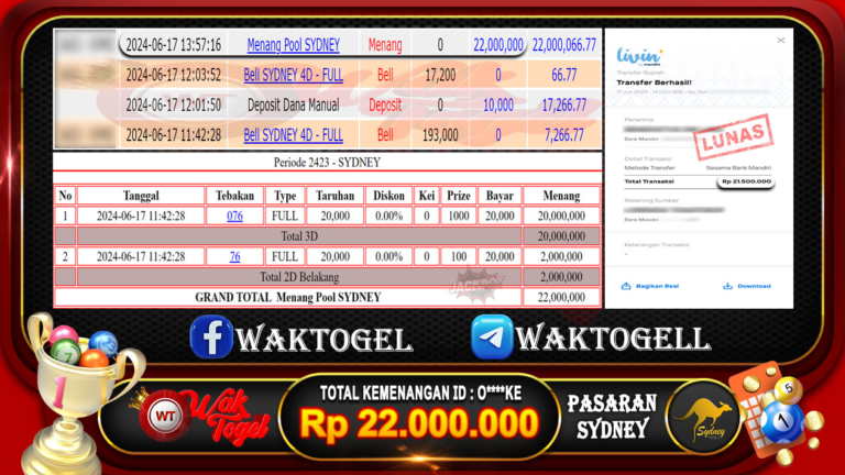 BUKTI PEMBAYARAN SYDNEY WAKTOGEL