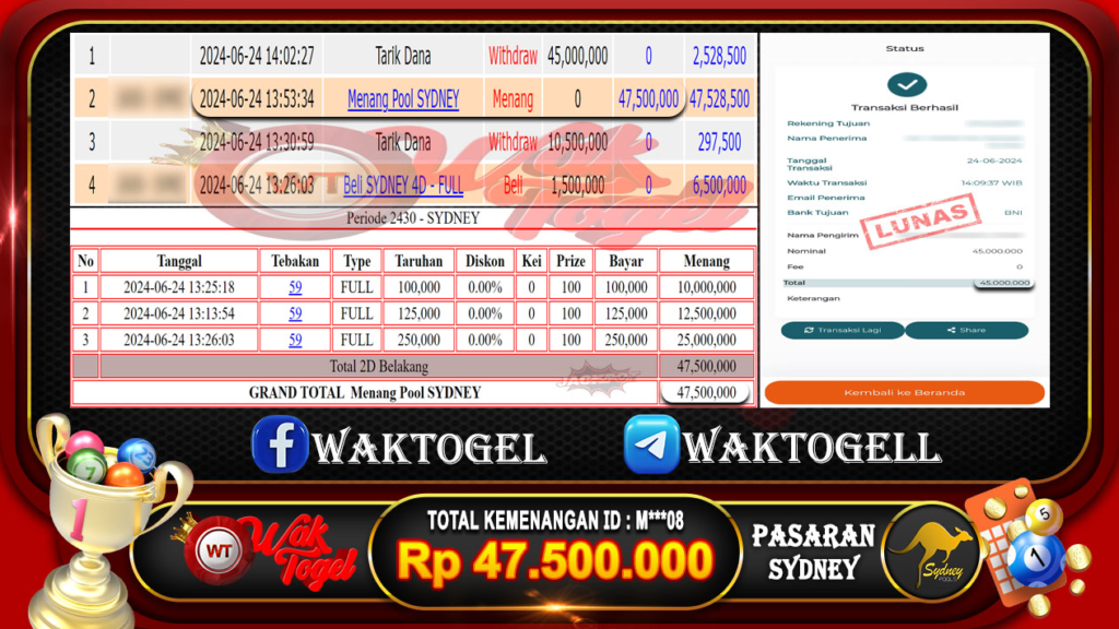 BUKTI PEMBAYARAN SYDNEY WAKTOGEL