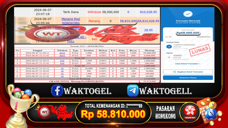 BUKTI PEMBAYARAN HONGKONG WAKTOGEL