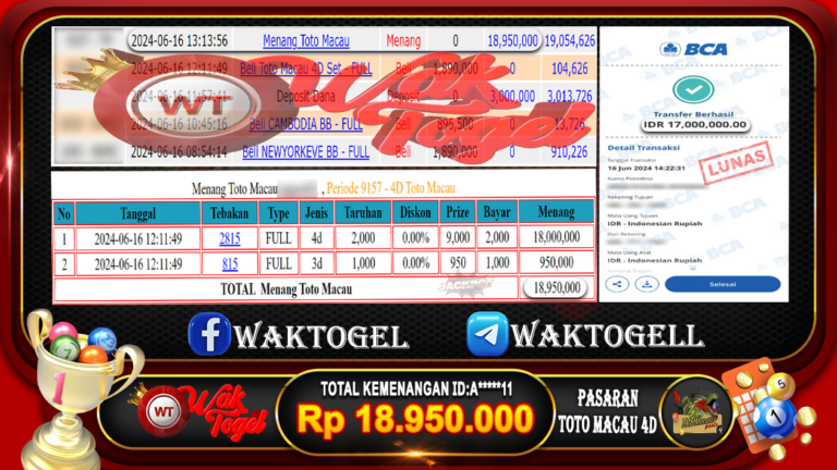 BUKTI PEMBAYARAN TOTO MACAU 4D  WAKTOGEL