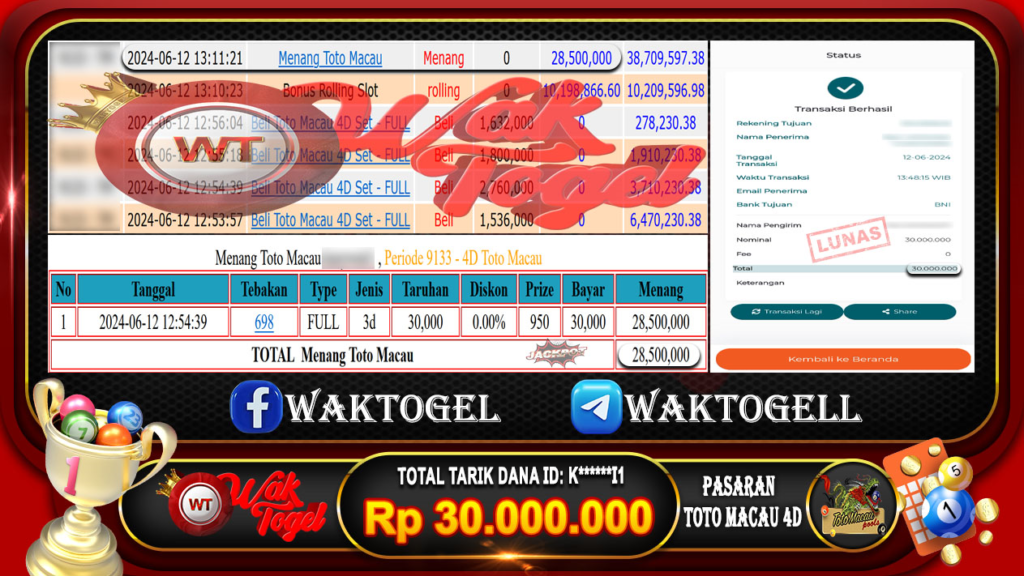 BUKTI PEMBAYARAN TOTO MACAU 4D WAKTOGEL