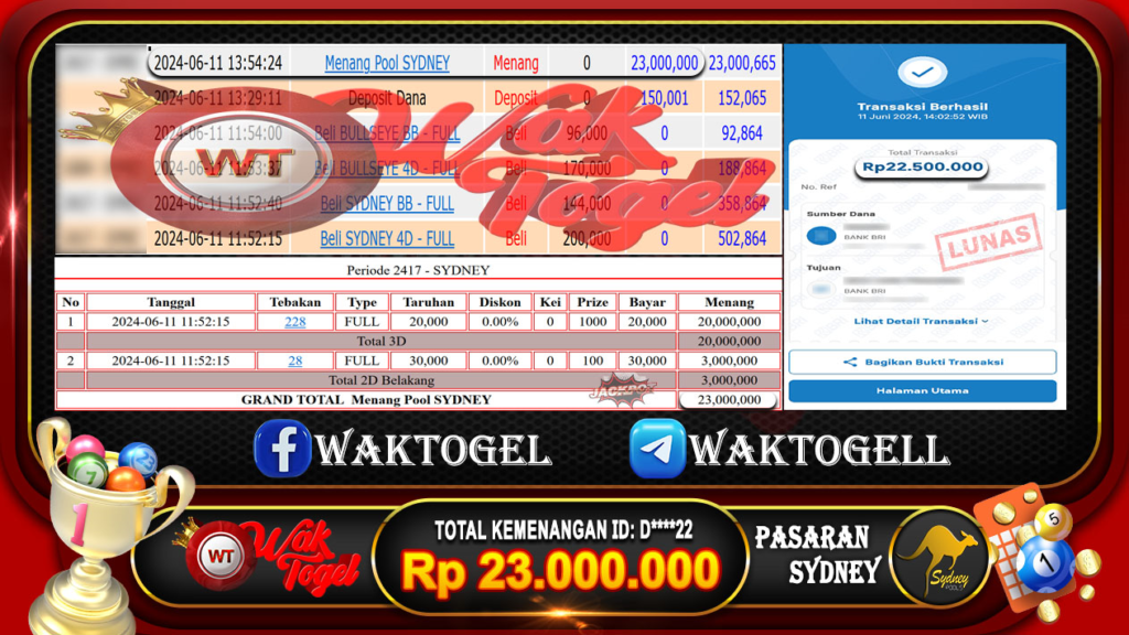 BUKTI PEMBAYARAN SYDNEY WAKTOGEL