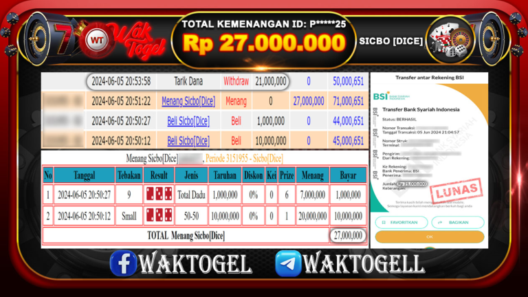 BUKTI PEMBAYARAN CASINO WAKTOGEL