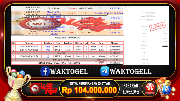 BUKTI PEMBAYARAN HONGKONG WAKTOGEL