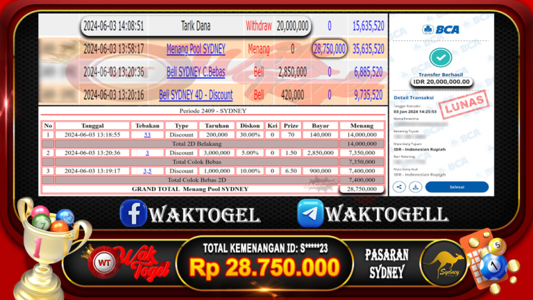 BUKTI PEMBAYARAN SYDNEY WAKTOGEL